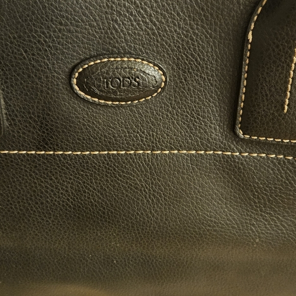 Tod's Vintage Girelli Cape Black Pebbled Leather Satchel Bag Made In Italy - Picture 3 of 13